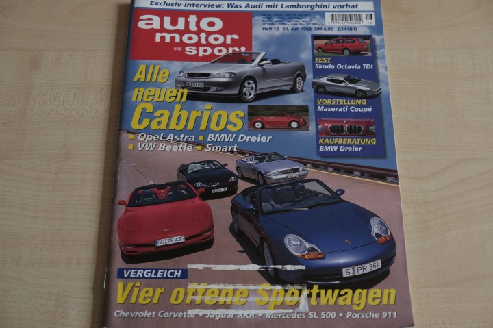 Deckblatt Auto Motor und Sport (16/1998)
